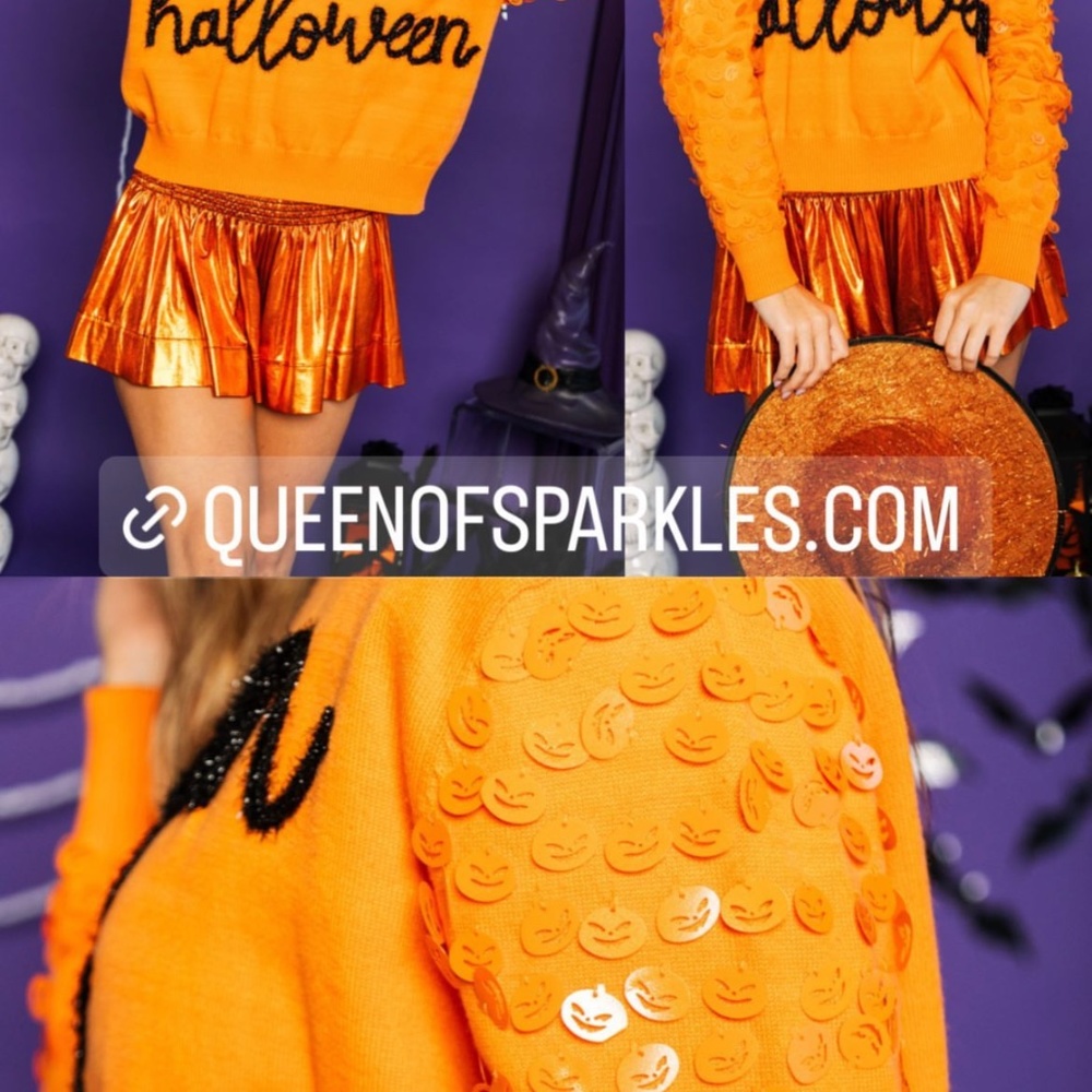 Queen of sparkles queen of Halloween sweater